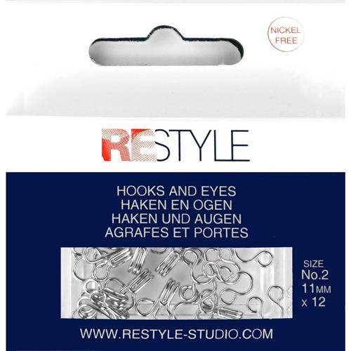 ReStyle Haken en ogen nr. 2 zilver (12 stuks)