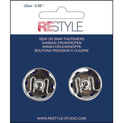 ReStyle Aannaaidrukknopen 25 mm zilver (2 stuks)