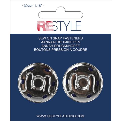 ReStyle Aannaaidrukknopen 30 mm zilver (2 stuks)