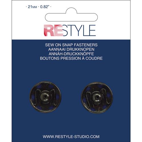 ReStyle Aannaaidrukknopen 21 mm zwart (2 stuks)