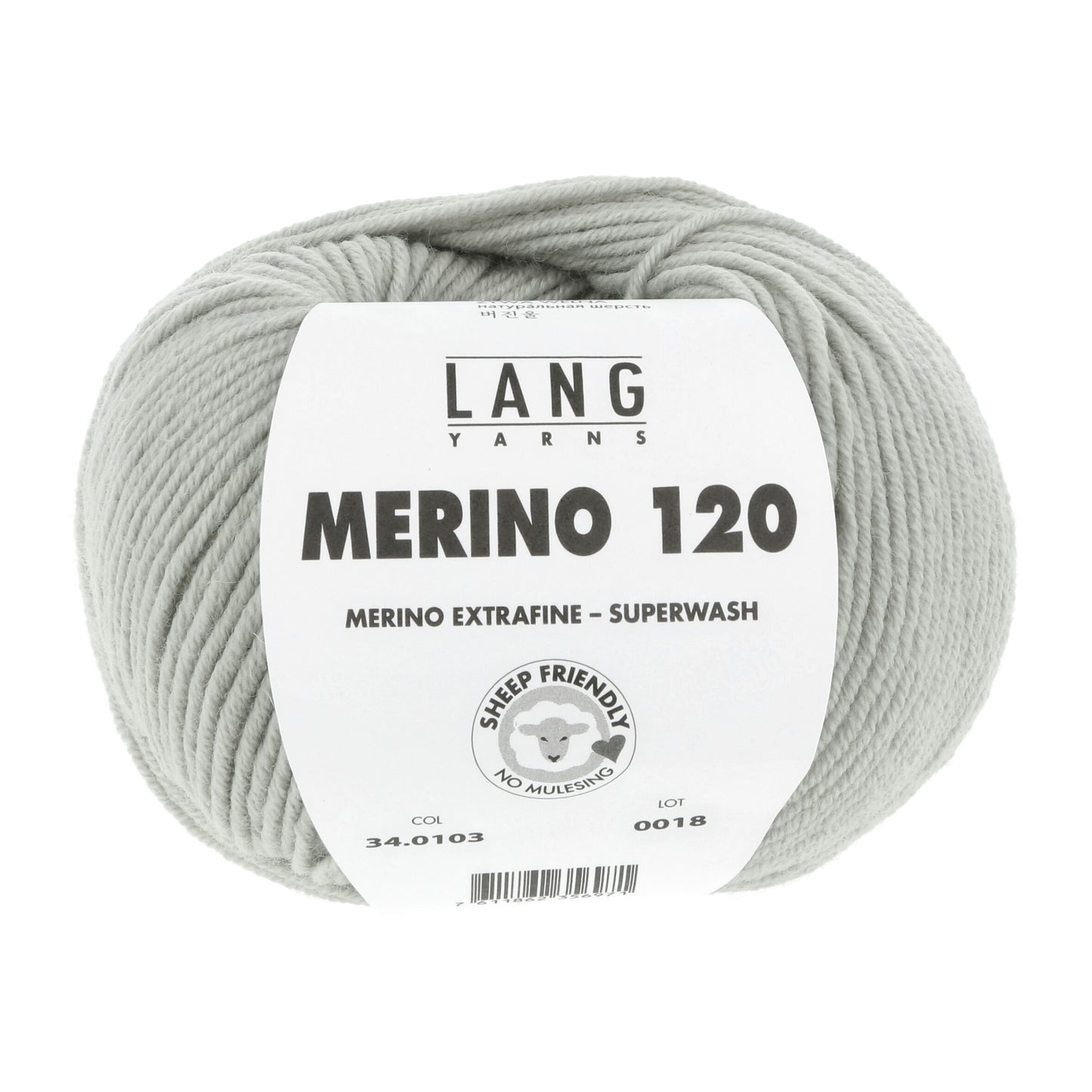 Lang Yarns Merino 120 Light Grey (34.0103)
