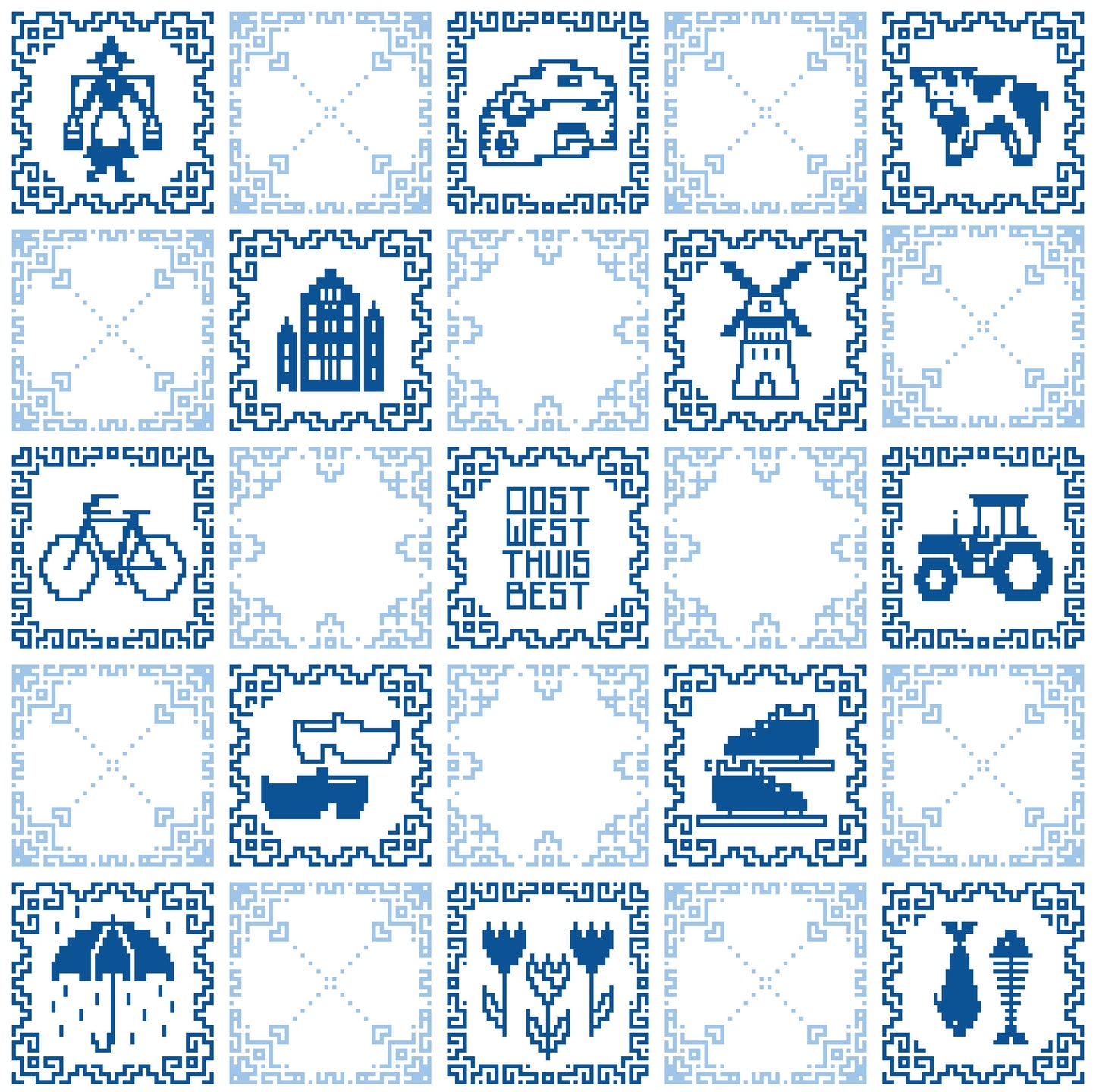 Delfts Blauwe Tegels CAL / Royal Blue Tiles (Incl Haakpatroon)