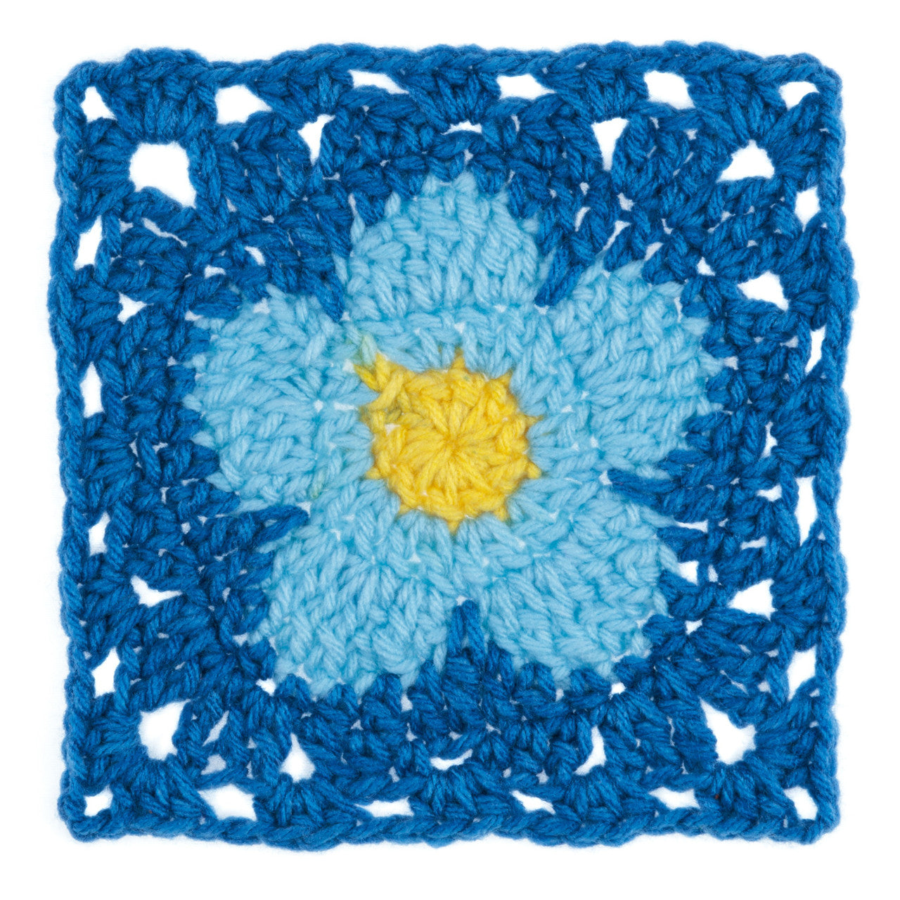 Red Heart Granny Square Flower Power Bluebell