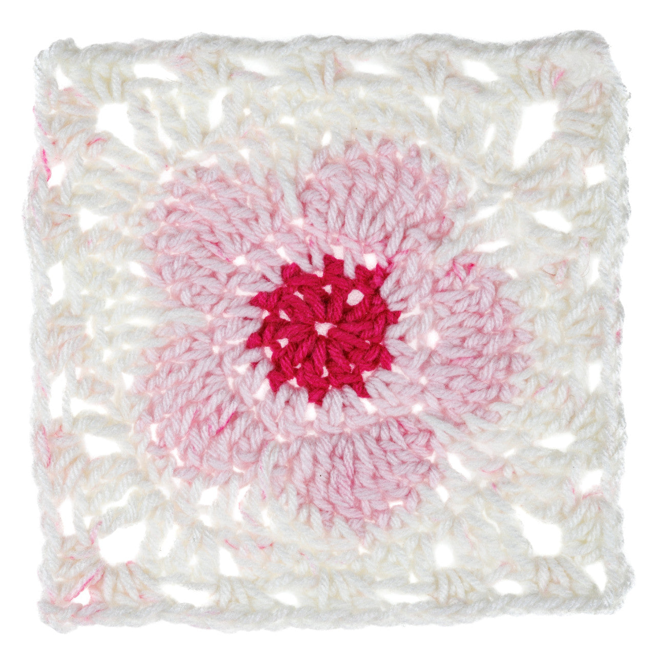 Red Heart Granny Square Flower Power Cherry Blossom