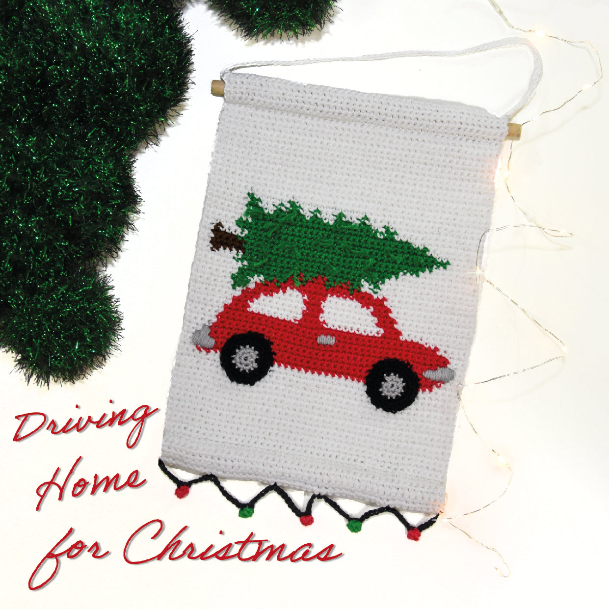 Wandhanger Kerst Auto (Haakpatroon)