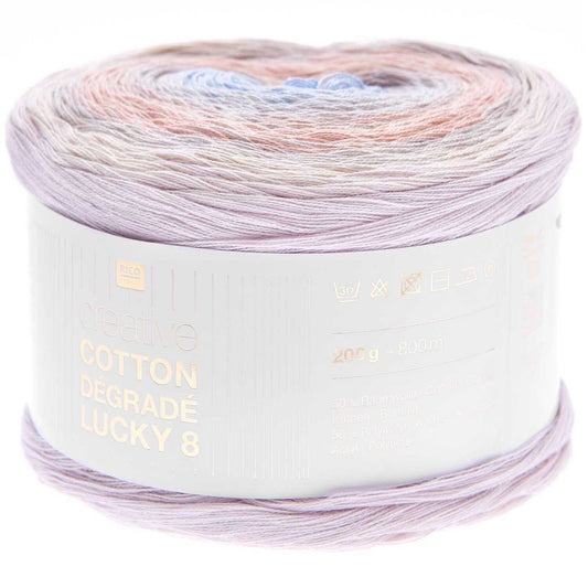 Rico Design Creative Cotton Dégradé Lucky 8 Marshmallow (009)