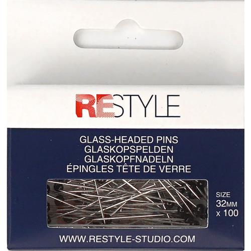 Restyle Glaskopspelden staal 0,60 x 32 mm zwart (100 stuks)