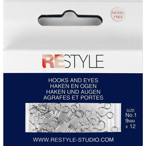 ReStyle Haken en ogen nr. 1 zilver (12 stuks)