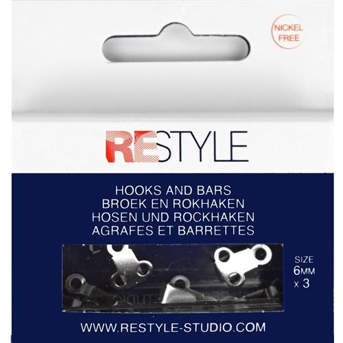 ReStyle Broek- en rokhaken 9 mm zilver (3 stuks)
