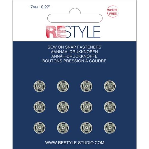 ReStyle Aannaaidrukknopen 7 mm zilver nikkelvrij (12 stuks)