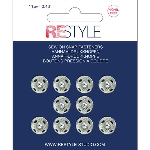 ReStyle Aannaaidrukknopen 11 mm zilver nikkelvrij (10 stuks)