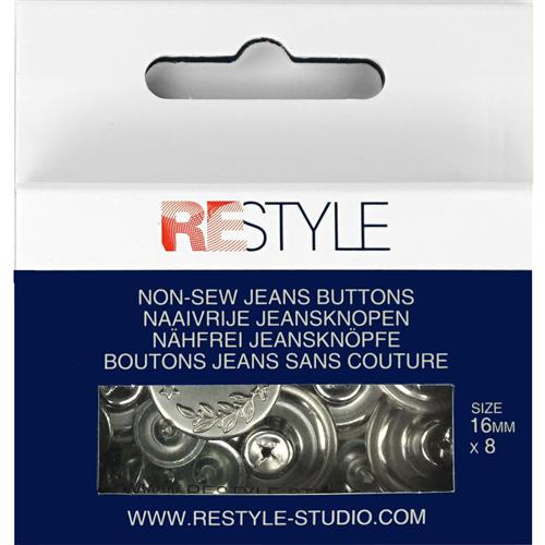 ReStyle Naaivrije jeansknopen 16 mm (8 stuks) (010)