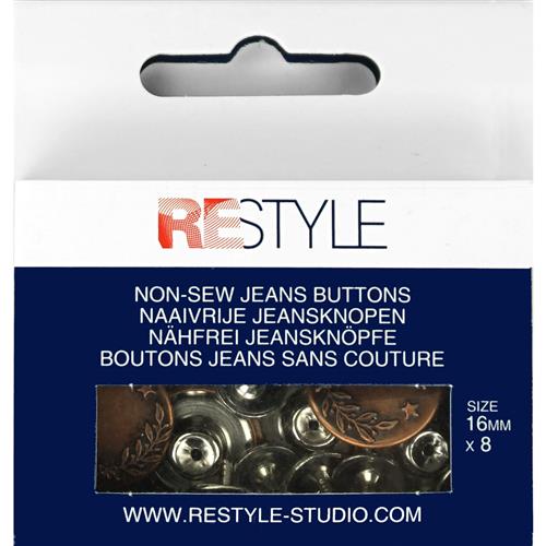 ReStyle Naaivrije jeansknopen 16 mm (8 stuks) (070)