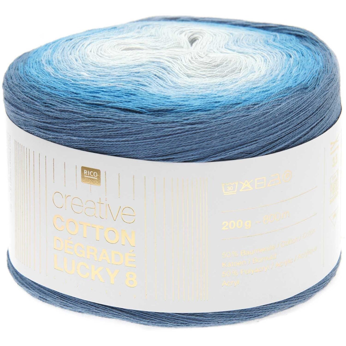 Rico Design Creative Cotton Dégradé Lucky 8 Aqua (018)