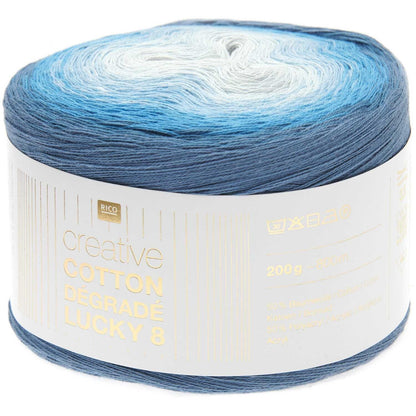 Rico Design Creative Cotton Dégradé Lucky 8 Aqua (018)