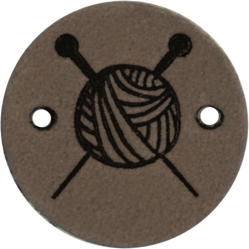 Durable Leren Label Knitting rond 2 cm