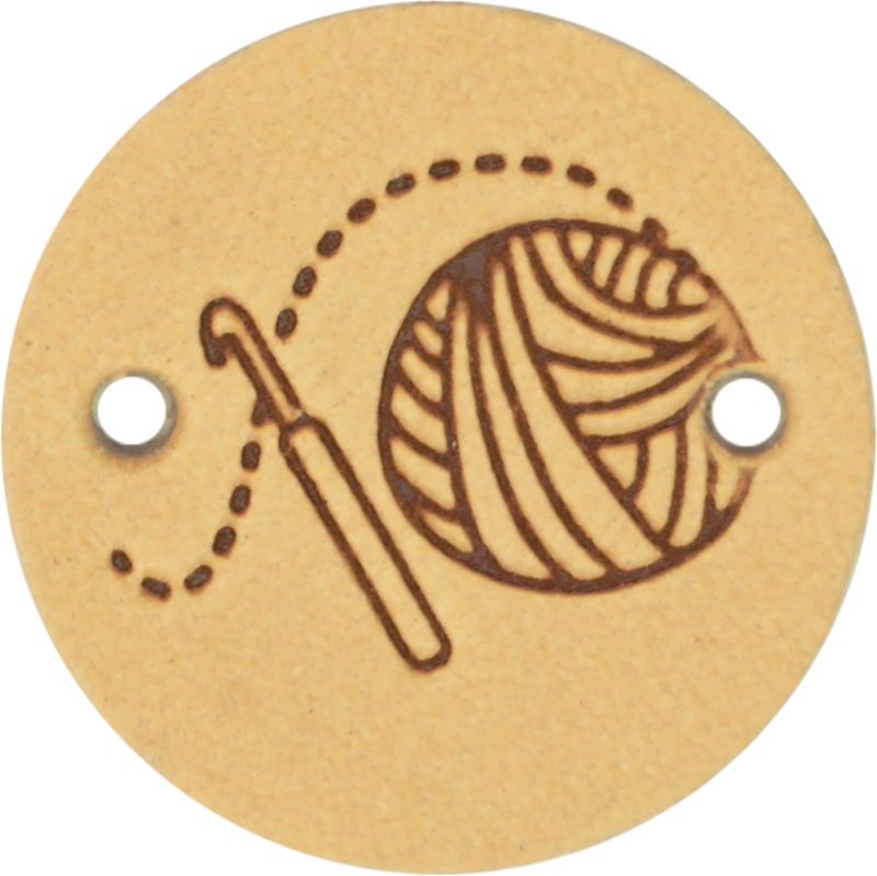 Durable Leren Label Crochet rond 2 cm