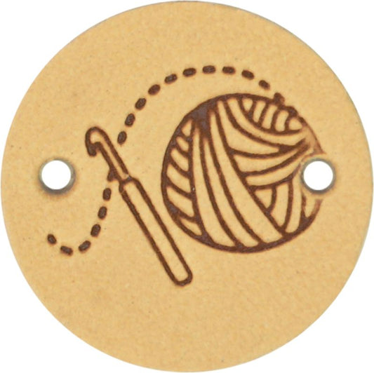 Durable Leren Label Crochet rond 2 cm