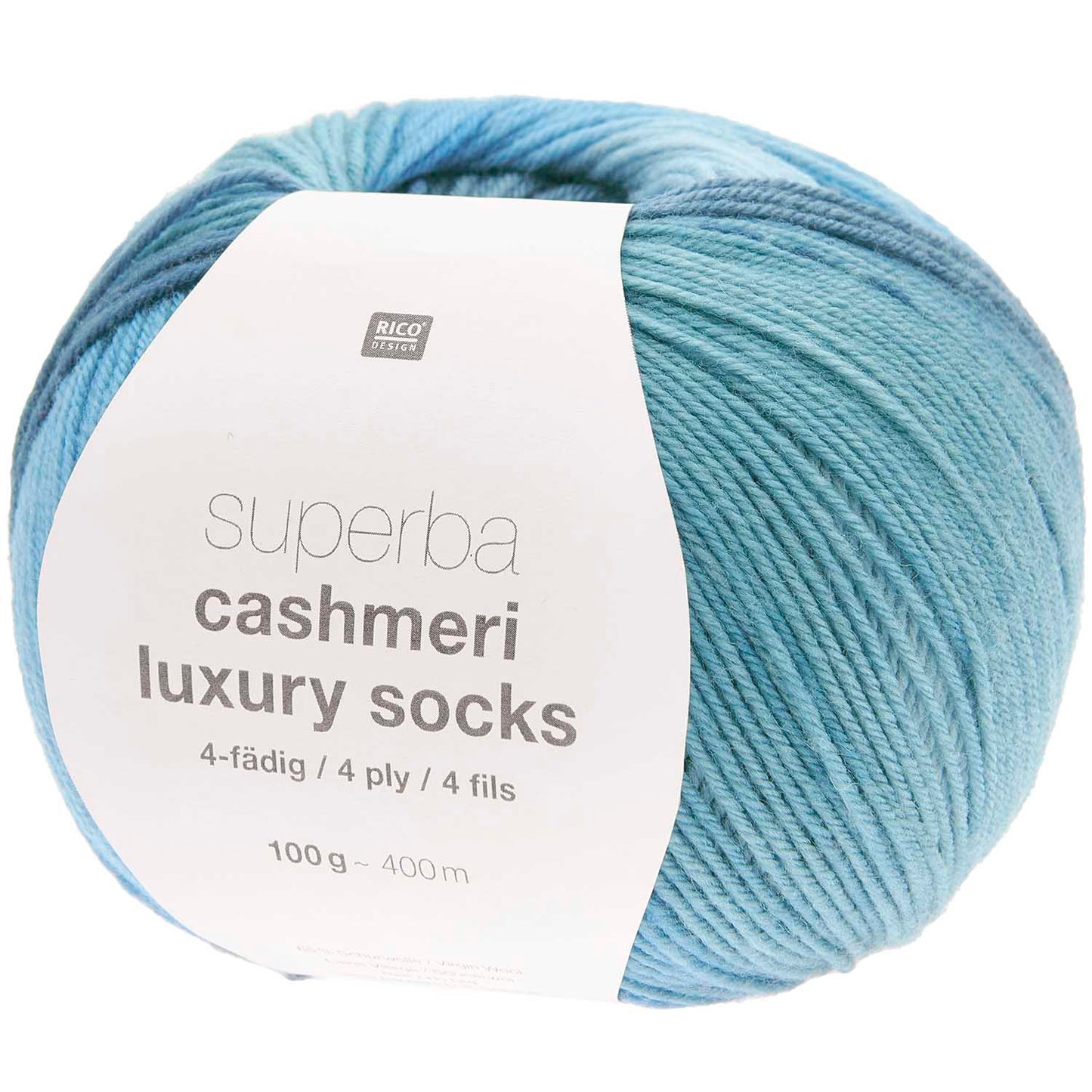 Rico Design Superba Cashmeri Luxury Socks Blue (025)