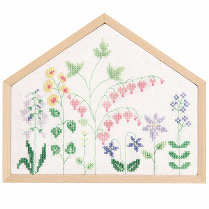 Borduurpakket getelde kruissteek bloemenweide 20x16,5 cm
