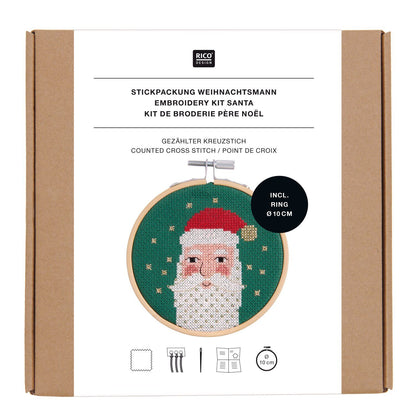Borduurpakket met kruissteek: Kerstman