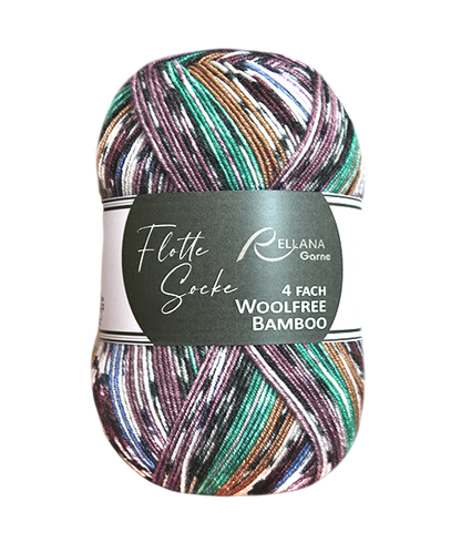 Rellana Garne Flotte Socke 4-Ply Woolfree Bamboo Mintlicious (3115)