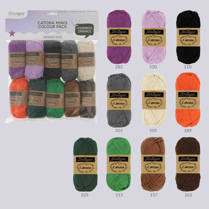 Scheepjes Catona colour pack 10x25g - Midnight Feast