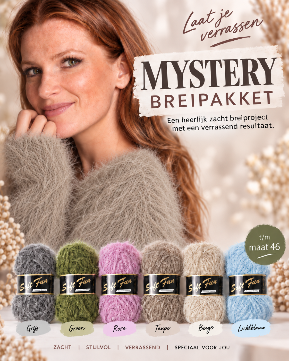 Soft Fun Mystery Trui Taupe