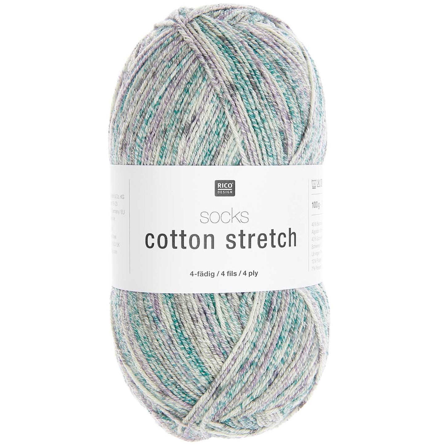 Rico Design Socks Cotton Stretch 4 Ply Petrol (004)