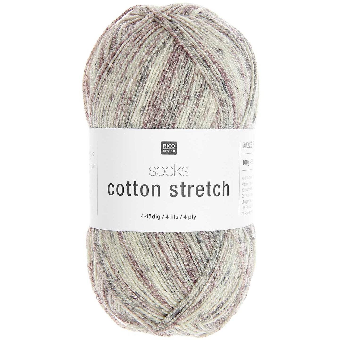 Rico Design Socks Cotton Stretch 4 Ply Taupe (006)