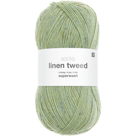 Rico Design Socks Linen Tweed Green (006)