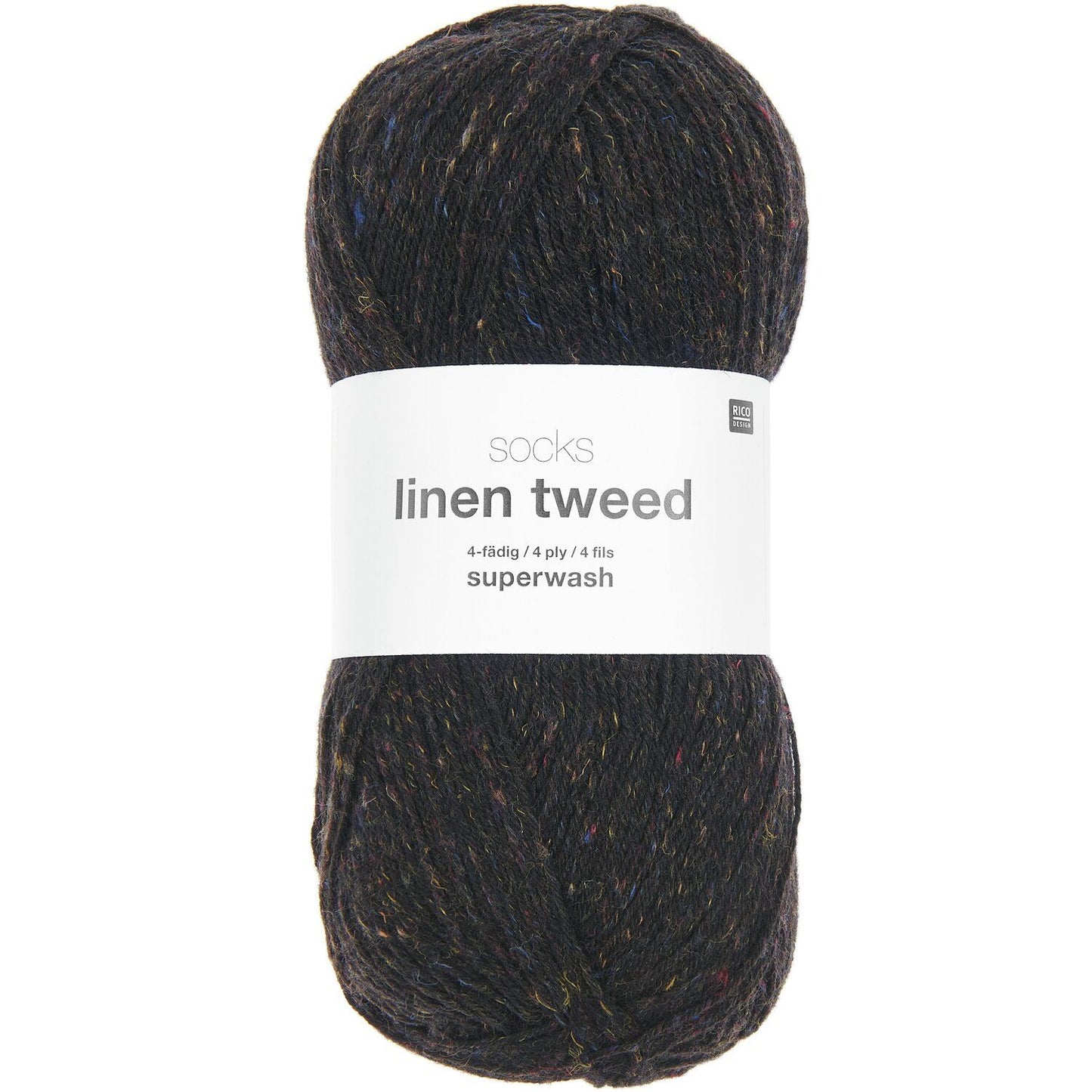 Rico Design Socks Linen Tweed Black (007)
