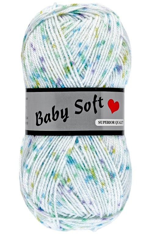 Lammy Yarns Baby Soft Print Green Sprinkles (604)