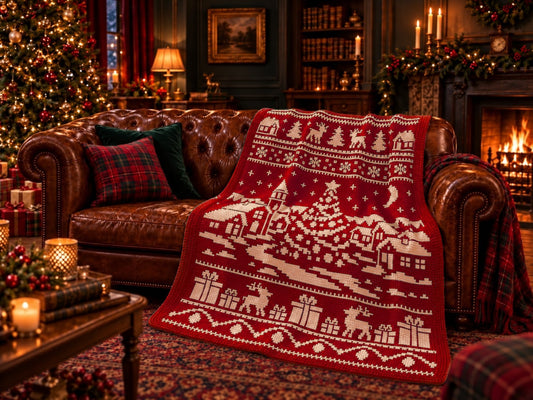 Mystery "Christmas Village" ROOD (mozaiek overlay haken)