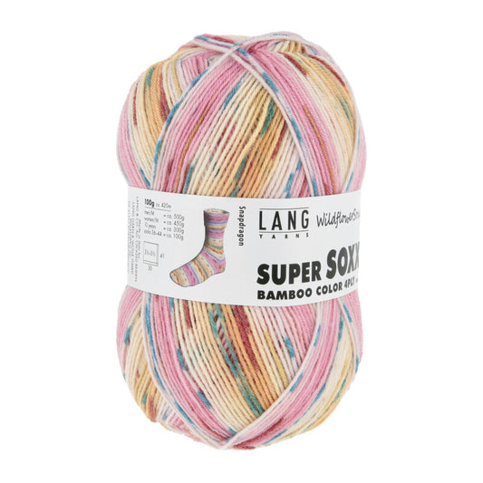 Lang Yarns Super Soxx Bamboo Color 4 Ply Wildflowersoxx Snapdragon (0561)