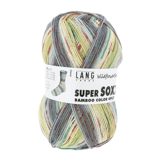 Lang Yarns Super Soxx Bamboo Color 4 Ply Wildflowersoxx Clover (0562)