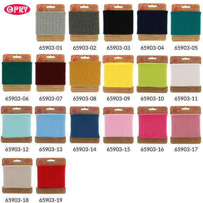 Opry boord en manchetten elastisch Blauw 70 mm - 1.1 m 