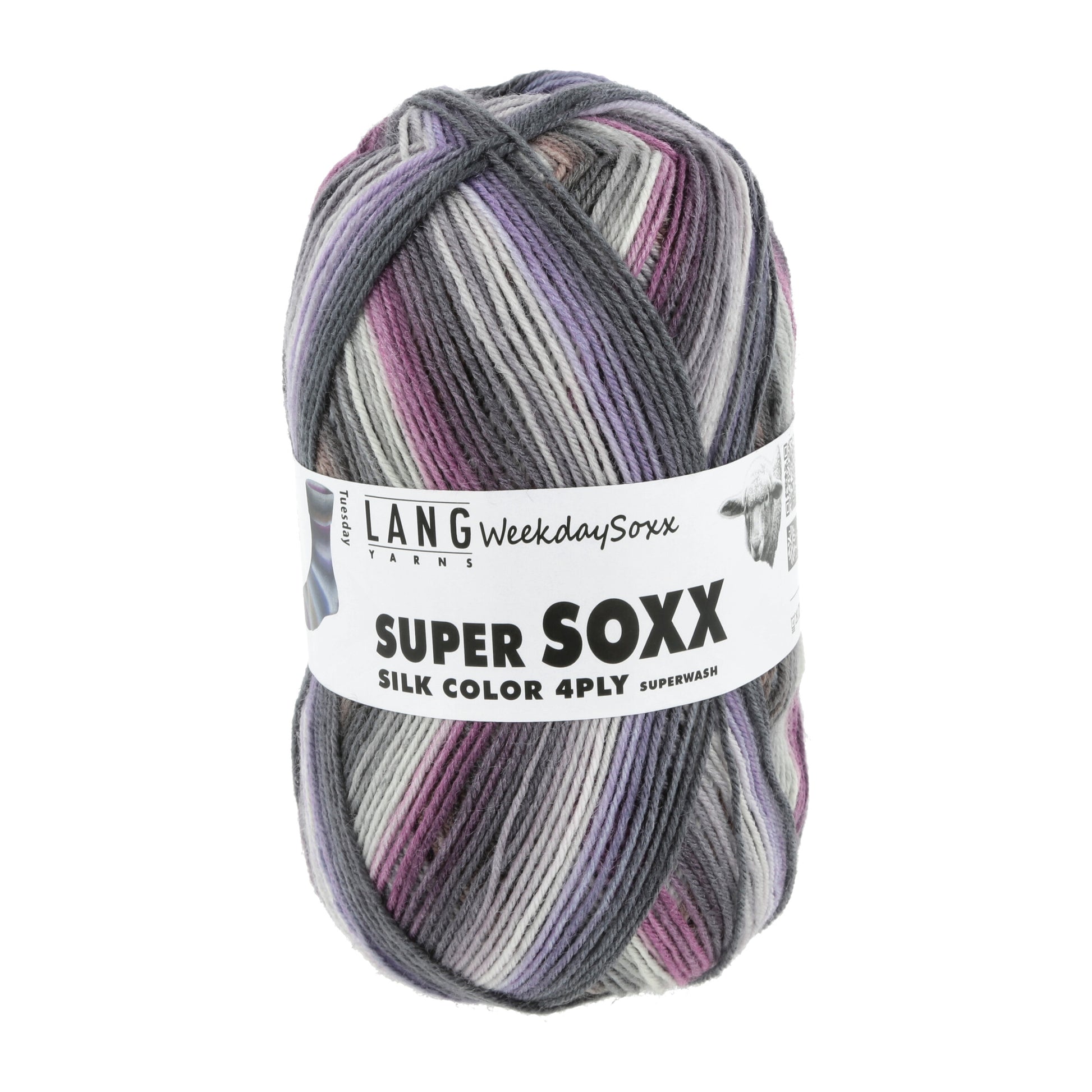 Lang Yarns Super Soxx Color 4 Ply Weekdaysoxx Tuesday (0464)