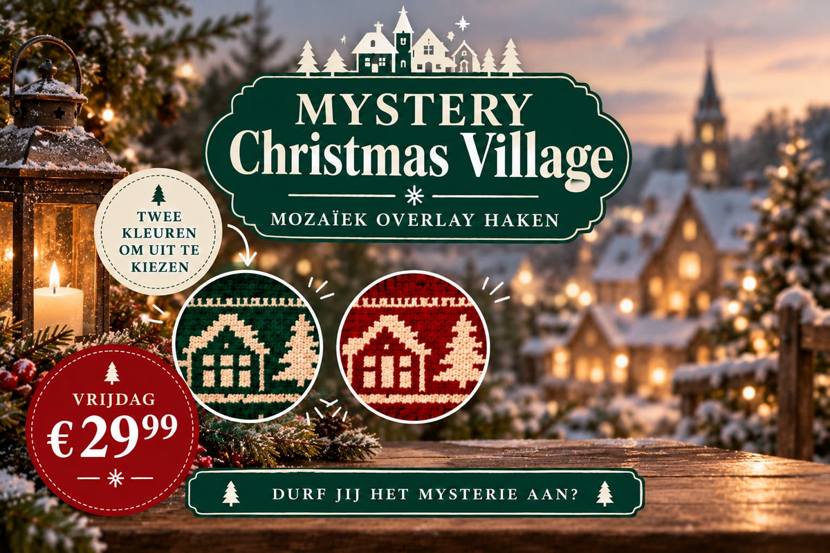 Mystery "Christmas Village" GROEN (mozaiek overlay haken)