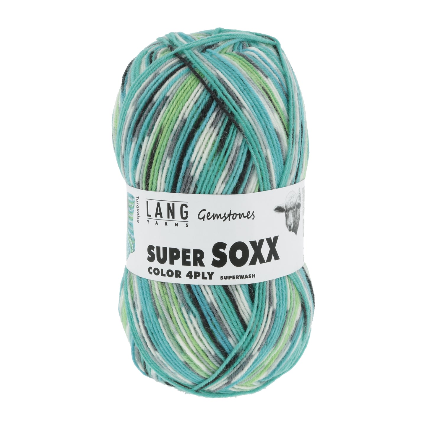 Lang Yarns Super Soxx 4 Ply Gemstones Turquoise (0387)
