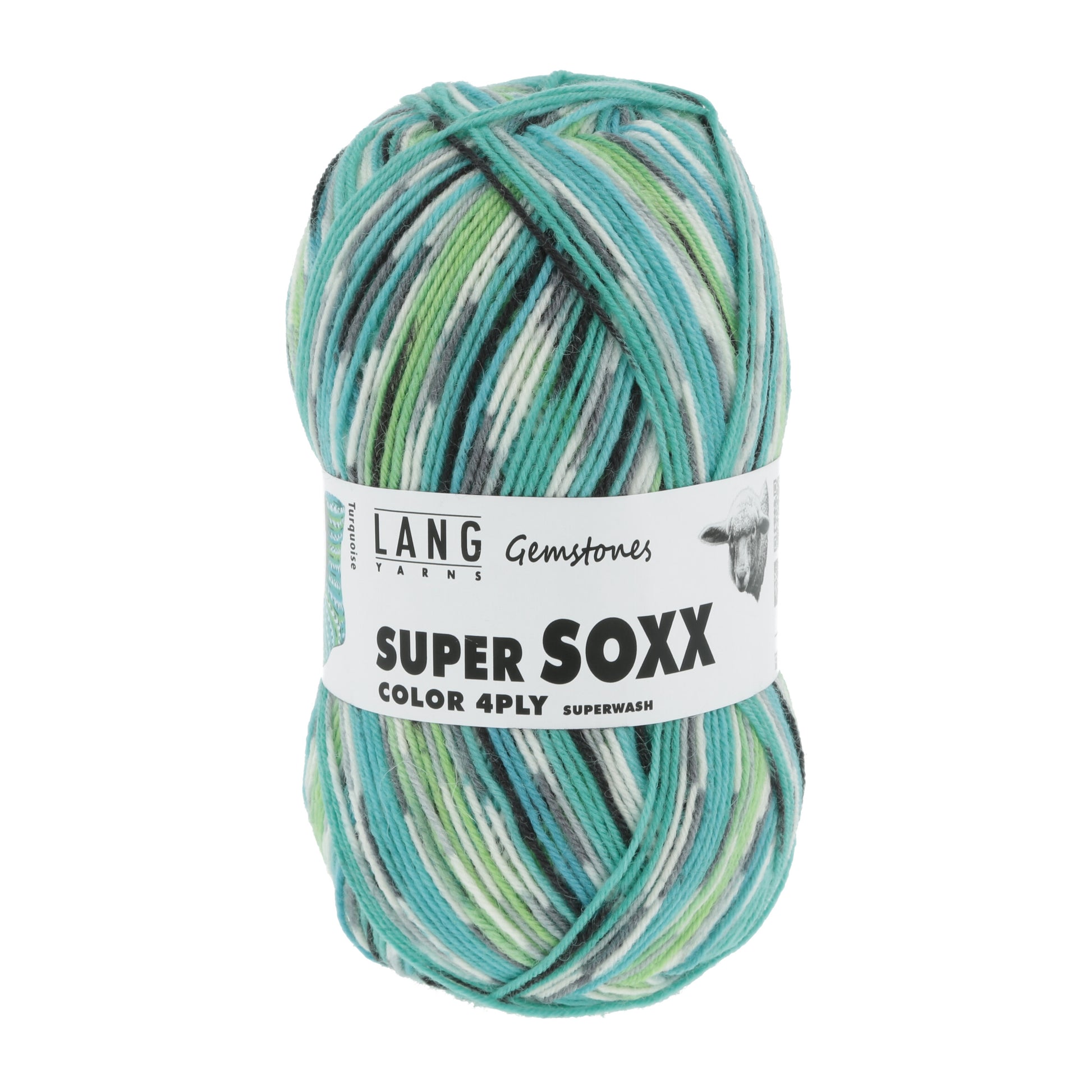 Lang Yarns Super Soxx 4 Ply Gemstones Turquoise (0387)