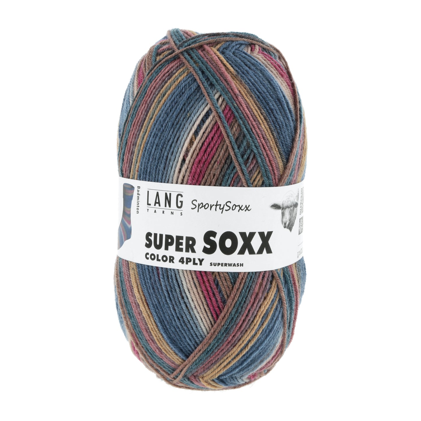 Lang Yarns Super Soxx Color 4 Ply SportySoxx Badminton (0501)