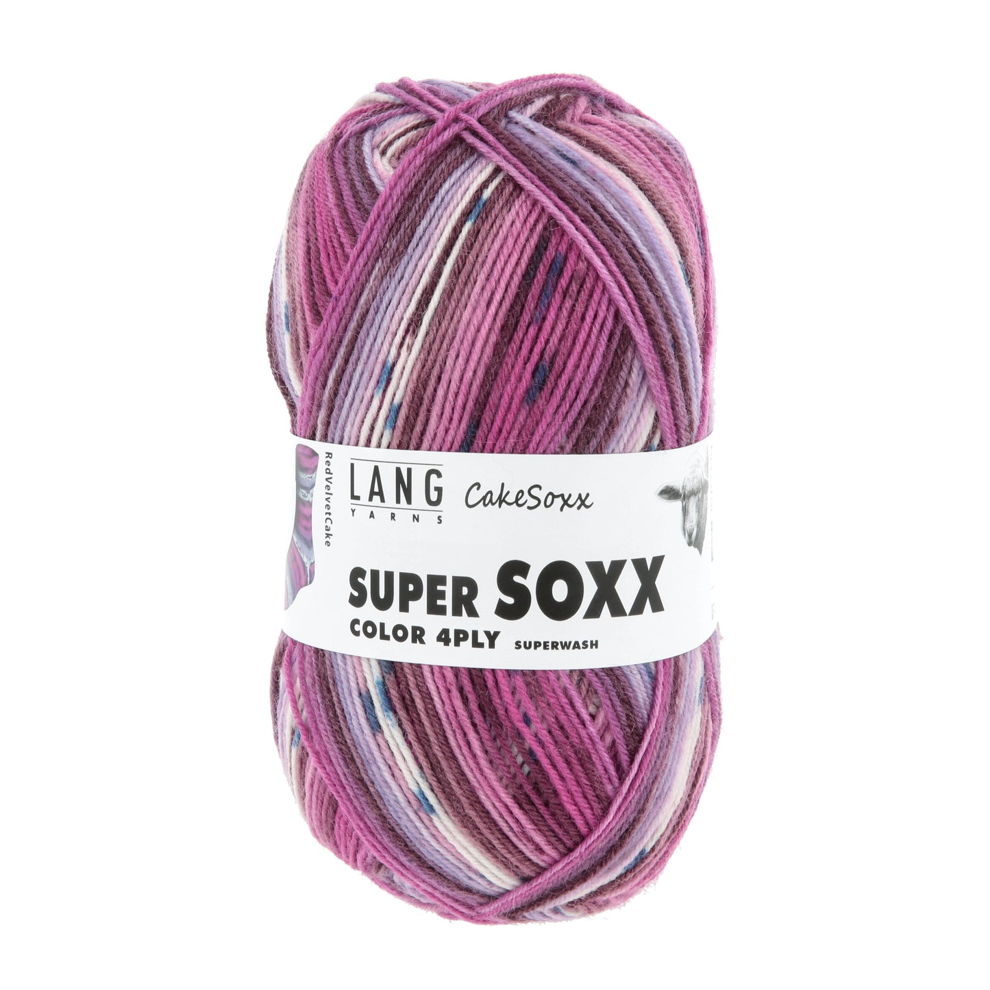 Lang Yarns Super Soxx Color 4 Ply Cakesoxx Redvelvet Cake (0546)