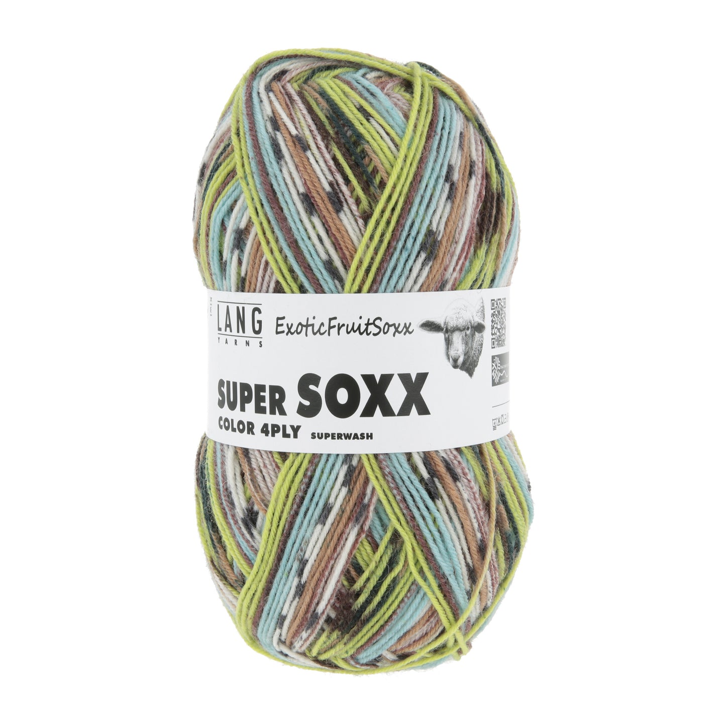 Lang Yarns Super Soxx Color 4 Ply Exotic Fruit Soxx Kiwi (0565)