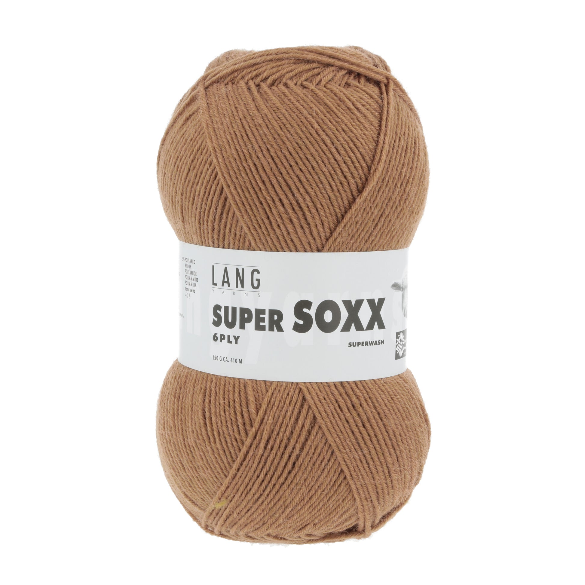 Lang Yarns Super Soxx 6 Ply Superwash UNI Caramel (0039)