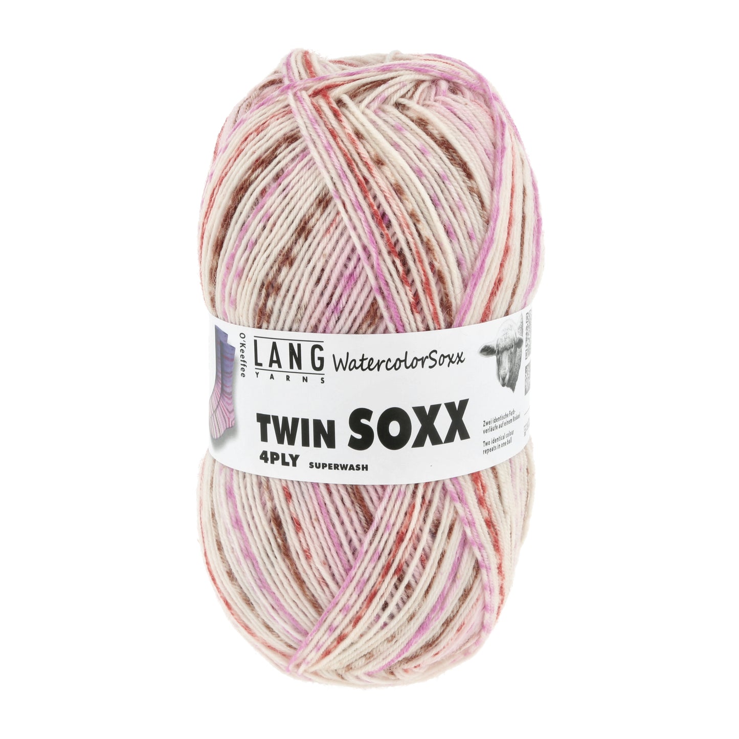 Lang Yarns Twin Soxx 4 Ply WatercolorSoxx O Keeffee (0457)