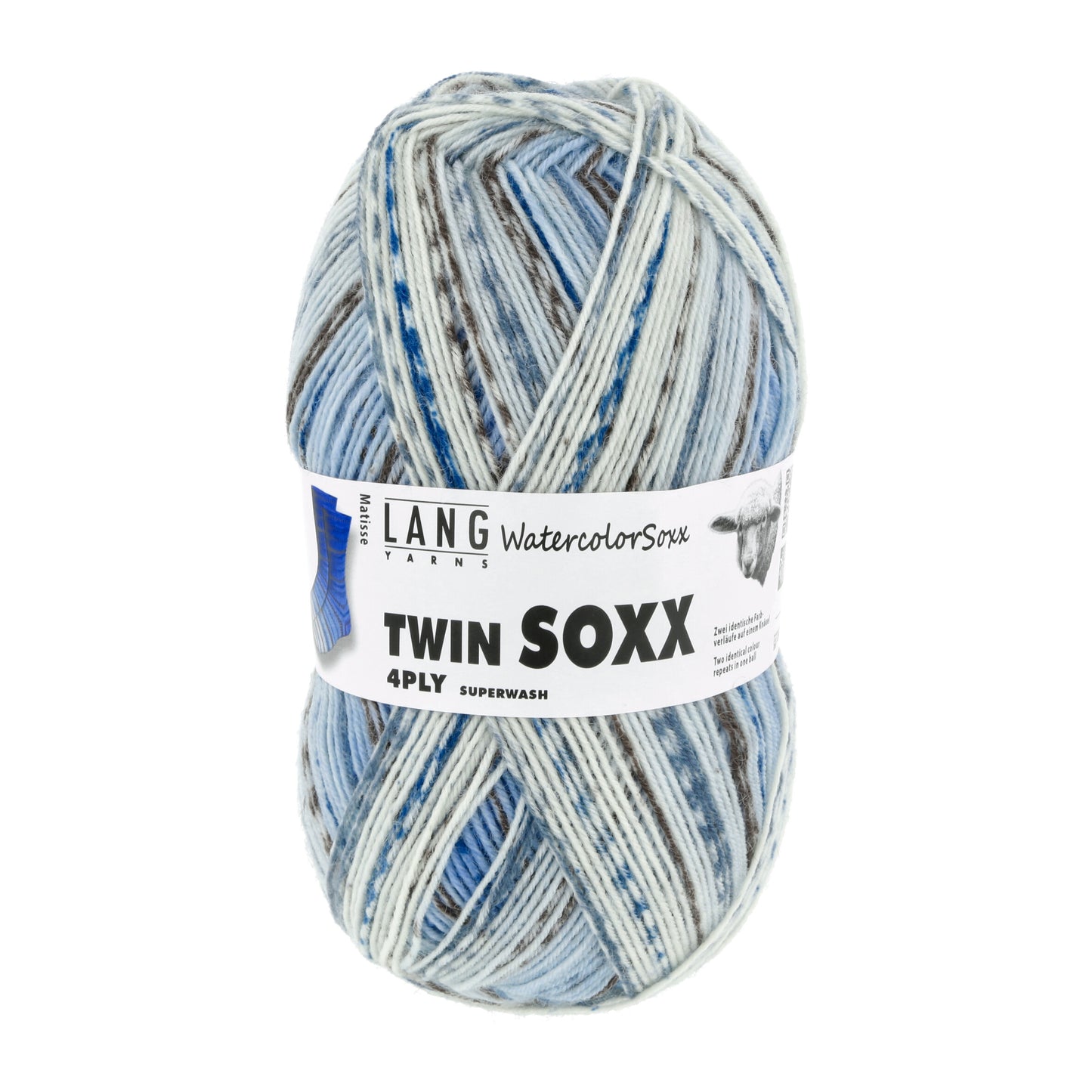 Lang Yarns Twin Soxx 4 Ply WatercolorSoxx Matisse (0461)
