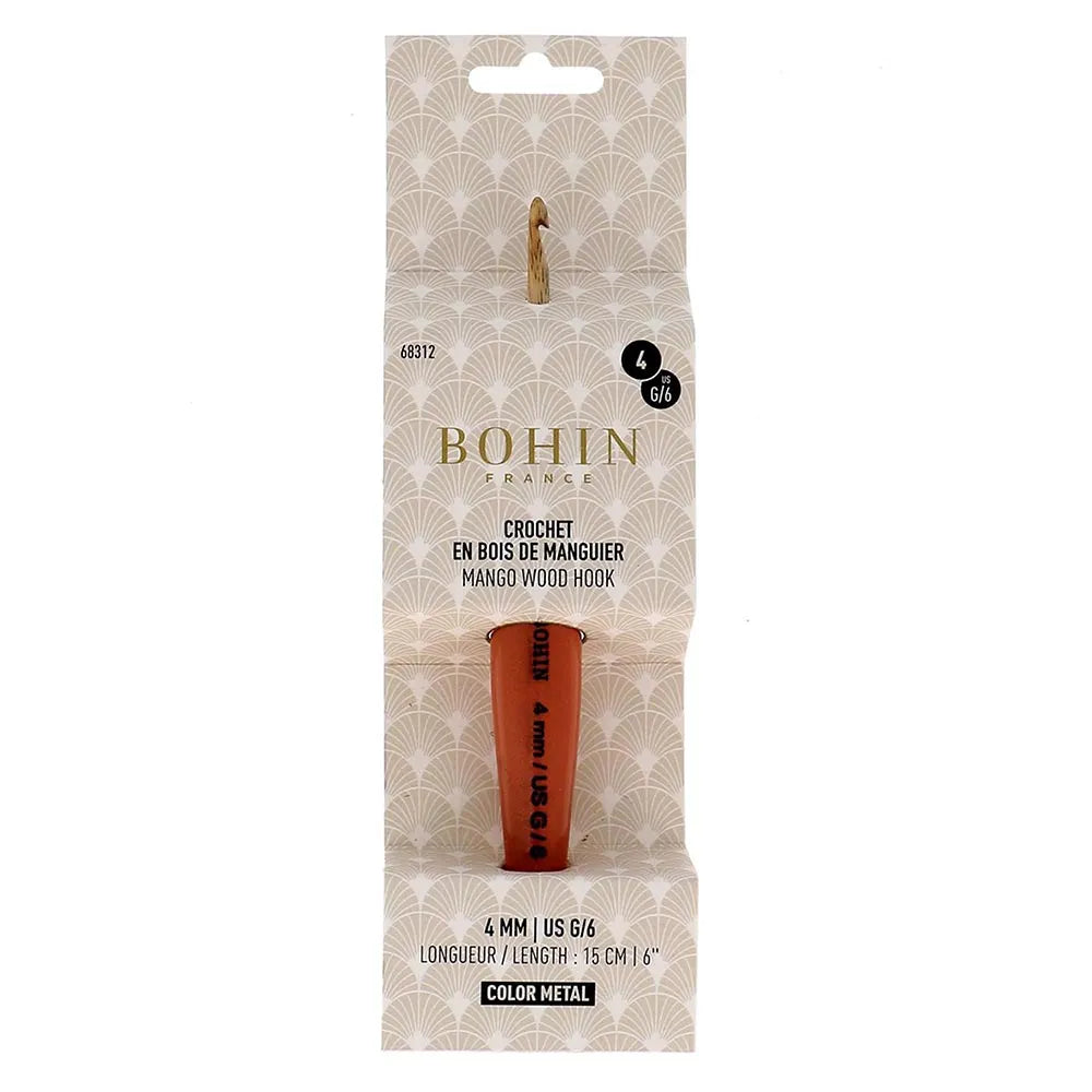 Bohin Haaknaald mangohout 4 mm