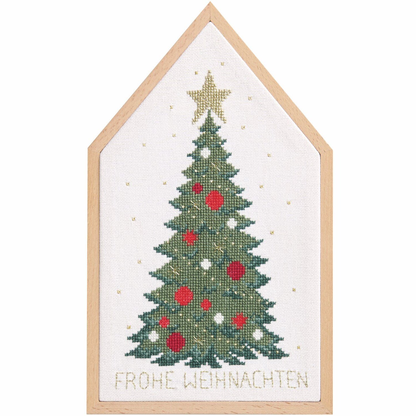 Borduurpakket kerstboom 16 x 27 cm