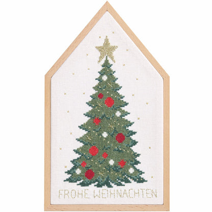 Borduurpakket kerstboom 16 x 27 cm